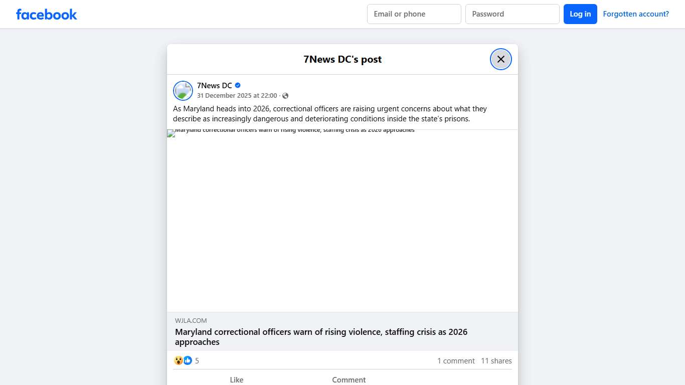 7News DC - As Maryland heads into 2026, correctional... Facebook