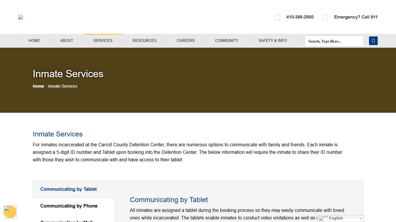 Inmate Services - Carroll County Sheriff’s Office